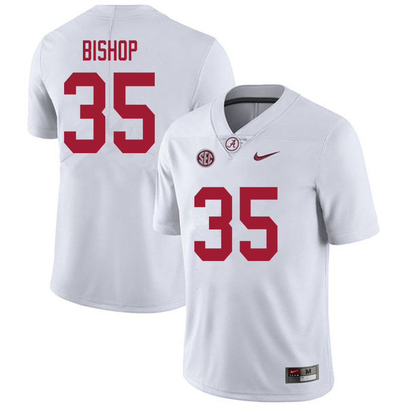 Alabama Crimson Tide Men's Cooper Bishop #35 White NCAA Nike Authentic Stitched 2020 College Football Jersey UD16U83VZ